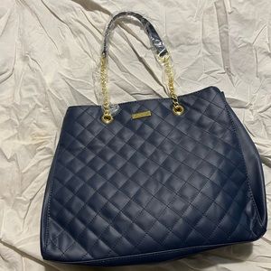 Joy & Iman Navy Leather Purse